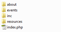 Example Website Folders and Files