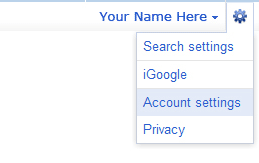 Google Account Settings Link